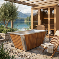 Baignoire de récupération froide pour extérieur en cèdre rouge occidental massif, pour 1 personne, idéale pour jardins et salles de sport intérieures