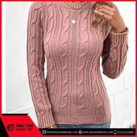 Pull en tricot ample pour femme, qualité supérieure, décontracté, automne-hiver, respirant, col en V, couleurs personnalisées, vente en gros