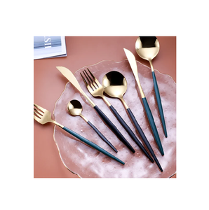 Diseño moderno espejo pulido oro pulido cuchillo tenedor cuchara juego de cubiertos para Hotel restaurante - Product Image 6