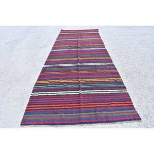 Tapis Ethnique Vintage Turc Beige 5.2X15 pieds Fait Main Latex Soutenu Laine Viscose Patchwork Motif Couloir Rectangle pour Chevet - Product Image 1