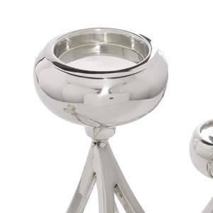 Soporte de vela de acero inoxidable 5 luces con acabado plateado Diseño vintage Accesorios de iluminación Decoración interior Portavelas - Product Image 3