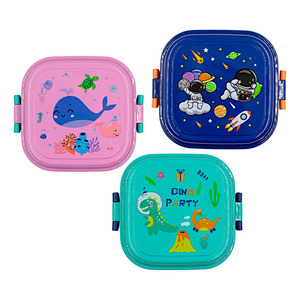 Boîte à lunch avec tasse et couvercle - Design animalier Dino Space - Couleurs assorties - Product Image 6