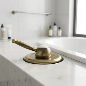 Mitigeur de douche encastré Stilmar en bronze antique, design rétro d'inspiration vintage, robinet de lavabo de salle de bain classique, accent fabriqué en Italie - Product Image 3