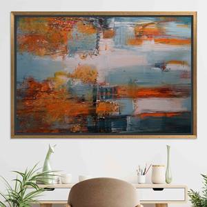 Autumn Landscape Printed <b>Canvas</b>: Modern Abstract Wall Art Decor,GOLD <b>FRAMED</b> <b>CANVAS</b> - Product Image 1