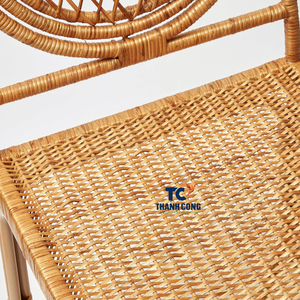 Silla de mimbre tejida a mano, asiento de mimbre Natural, elegante y resistente, silla de acento bohemio para el hogar y el patio - Product Image 3