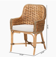 Chaise de luxe écologique Vietnam tissé à la main vintage jacinthe d'eau et jonc de mer pour un siège confortable et élégant salon patio et chambre à coucher