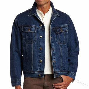 Veste en jean Demin personnalisée pour hommes Veste en jean vintage de marque avec bouton Veste coupe-vent pour hommes - Product Image 5