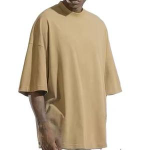 Nueva llegada 100% algodón de calidad premium camisetas de hombre de gran tamaño 230G en blanco liso ropa de calle logotipos personalizados fabricantes - Product Image 3