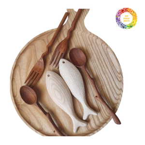 Bois Sculpté Poisson Figurine En Bois Ornement Jouet Poisson Pour Enfants Chambre Côtier Thème Étagère Décor Montessori Mur Art - Product Image 2