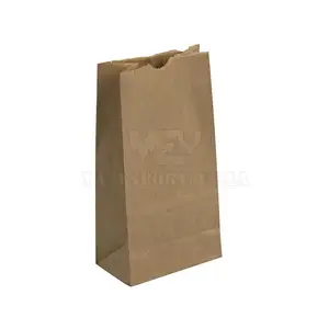 Customized Hotdog Snack Fast Food Paper Bag Sandwich Hot Dog Packaging Brown or White Kraft Paper Bag