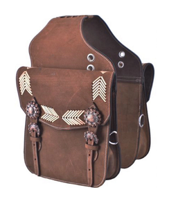 Sacs de selle d'équitation en cuir véritable de haute qualité, design floral occidental fait à la main, personnalisable pour les chevaux - Product Image 2