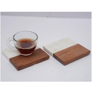 Dessous de verre carrés en pierre blanche naturelle pour la cuisine domestique et la table à manger Tapis et tampons générationnels - Product Image 2