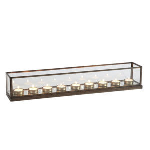 Framed 9 Tea Lights Glass Votive Candle Holders <b>Lanterns</b> and Candle Jars Factory Hot Sale Metal Home Decoration Christmas N/A - Product Image 4