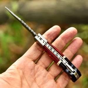 Navaja Plegable de Acero de Damasco, Profesional, Pequeña, para Exteriores, Venta al por Mayor, Nuevo Diseño 2025, Navaja para Campismo - Product Image 4