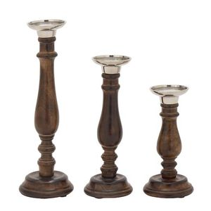 Dernière arrivée bougeoir de couleur naturelle ferme et maison table décorative design simple bougeoir en bois massif - Product Image 4