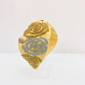 Bandeau perlé de rocaille personnalisé-Pure Crepe Luxury Turban Style Bandeaux pour les femmes Casual Party Use Wholesale - Product Image 4