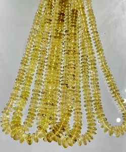 แผ่นตัดสไตล์เยอรมันเลมอนควอตซ์เกรด AAA ขนาด7-8มม. 14นิ้วอุปกรณ์งานฝีมือ DIY - Product Image 3