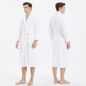 Albornoz Sexy de algodón 100% de alta calidad para hombre, opción combinada de Color sólido personalizada, suave y transpirable - Product Image 6
