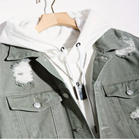 Blouson Bomber en Jean Personnalisable pour Homme, Tendance, Décontracté, Style Hip-Hop Streetwear, Grande Taille, Hiver, Coupe-Vent, Brodé, Patchwork, Boutons