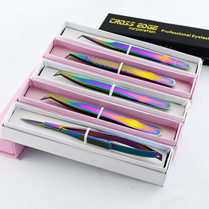 แหนบต่อขนตาปลายไฟเบอร์ แหนบต่อขนตา 90 °   อุปกรณ์ต่อขนตาแบบวอลลุ่มพร้อมชุดกรรไกรสปริง - Product Image 1