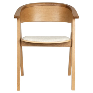 เก้าอี้รับประทานอาหารไม้เนื้อแข็งแบบนอร์ดิกพร้อมพนักพิงโค้งเบาะหุ้มเบาะและออกแบบตามหลักสรีรศาสตร์สำหรับบ้านคาเฟ่ร้านอาหาร - Product Image 1