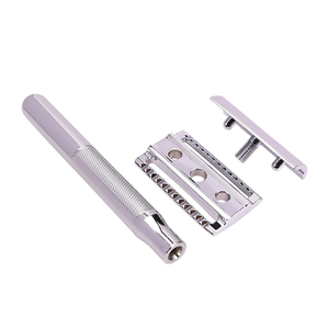 Rasoir de sécurité à double lame Morgans Industries avec manche en acier inoxydable, outil de rasage pour homme non jetable - Product Image 6