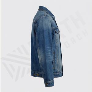 Veste en jean décontractée personnalisée pour hommes, grandes tailles, 100% coton, option logo sur le devant, respirante, veste d'hiver - Product Image 3