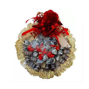 Plateau de bol de plat en métal décoratif tendance pour salade fruits chocolat noix japonais cuisine de tous les jours mariage-nouvelles assiettes de texture - Product Image 2