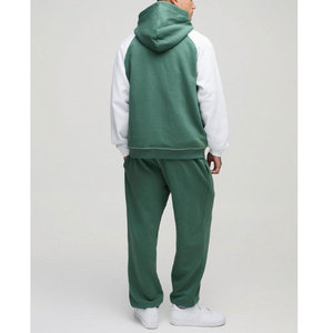 Offre Spéciale 100% coton hommes jogger ensembles respirant confortable deux pièces fermeture éclair survêtements couleurs unies imprimé pour une utilisation hivernale - Product Image 2