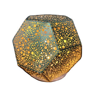 Candelabro de Metal de Bronce Estilo Marroquí Hecho a Mano, Linterna de Mesa Decorativa Vintage para Pascua, Navidad, Eventos en Casa - Product Image 1