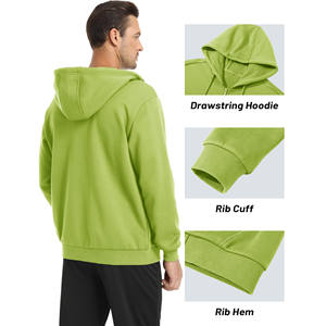 เสื้อฮู้ดผู้ชายแบบซิปเต็มขนแกะเสื้อสเวตเตอร์สำหรับวิ่ง69% ผ้าฝ้าย31% โพลีเอสเตอร์ขนาดใหญ่พิเศษปักโลโก้ได้ตามที่ต้องการ - Product Image 5