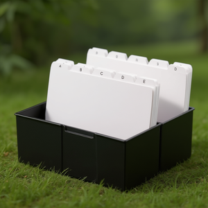 HAN DIN A5 Landscape Card Index <b>Box</b> 500 Cards <b>Polystyrene</b> Black 22.8 X 17.1 X 10.2 cm - Product Image 3