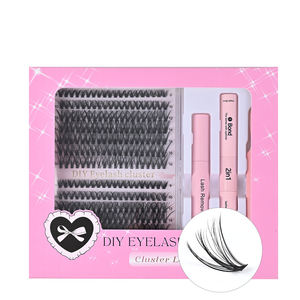 Les faux cils en volume segmentés à cluster unique les plus populaires, 14 rangées, 30-60D, ensemble avec colle, pinces, kit d'outils - Product Image 6