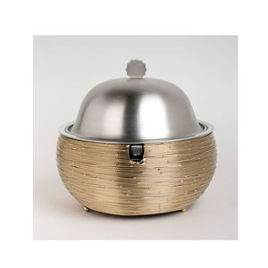 Chauffe-plat en acier inoxydable avec fil métallique support en or décor de table chauffe-plats plat de service chauffe-plats - Product Image 4