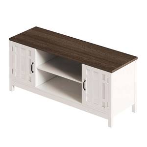 E1ขาตั้ง<span class=keywords><strong>ทีวี</strong></span>สีขาว<span class=keywords><strong>120</strong></span>ซม. MDF พร้อมชั้นวางสื่อแบบปรับได้ด้านบนเป็นไม้โอ๊ค - Product Image 6