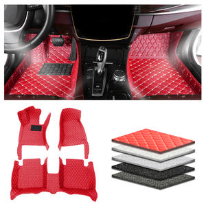 Tapis de sol de voiture pour <span class=keywords><strong>Ford</strong></span> <span class=keywords><strong>Focus</strong></span> 2005-2011 (allée de 10 mm) avec antidérapant, accessoires intérieurs rouges - Product Image 2