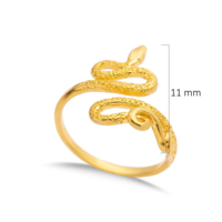 Bague réglable en forme de serpent plaine vente en gros de bijoux en or pour femmes bijoux en argent Sterling 925 à la mode