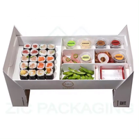 Boîte d'emballage alimentaire rose écologique pour sushi, crêpes, burgers, chocolats, pâtisseries, biscuits, avec insert