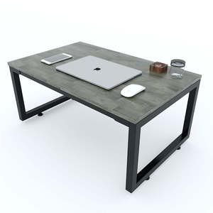 Mesa de Salón Estilo Industrial Rústico 100x60cm con Tapa de Madera de Caucho y Patas de Hierro, Requiere Montaje-SPD68153 - Product Image 3