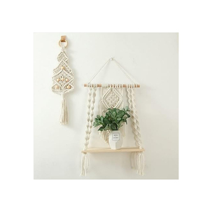 Estante para colgar en la pared de macramé bohemio de alta calidad, decoración elegante para el hogar para organizar plantas al mejor precio - Product Image 2