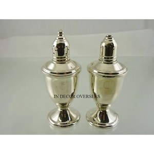 Stylish Fancy Designer Prime Quality Metal <b>Silver</b> Color Finishing Shiny Polished Salt And Pepper Kitchenware Accessories Supply - Product Image 1
