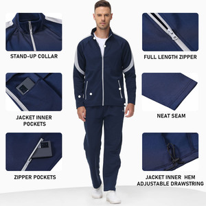 Top Design Two Piece Tracksuit Plus Size <b>Men's</b> Sets Hot Selling Full Zip Athletic Sport Outfit Hooded Jogger Sweat Suits for <b>Men</b> - Product Image 4