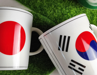 Tasse en céramique Shin Tai Yuan International Flag avec impression par transfert d'eau, durable et lavable, vaisselle