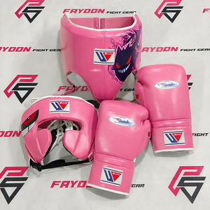 Latest Model Winning Pink Genger Sparring Boxing Set Custom Made Training Gear Muay Thai Martial Arts Fighting Gloves Head Groin - Product Image 1