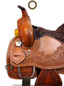 Selles en cuir Western DD de qualité supérieure, fabriquées à la main, pour la course de barils, les spectacles équestres, légères et confortables pour les performances de rodéo - Product Image 3