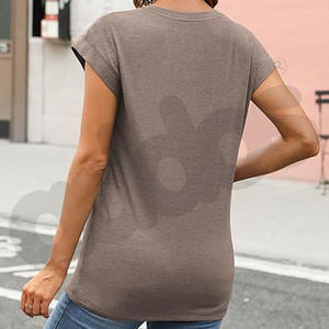 Mujeres moda Tops verano trajes camisetas negocios Casual elegante de talla grande gorra manga camiseta moda nuevo estilo cuello redondo Camiseta vestido - Product Image 5