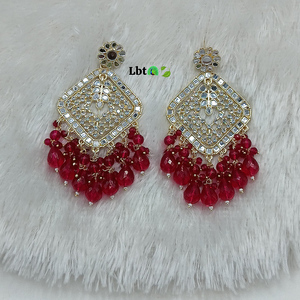 งานกระจกชุบทองหรูหราและต่างหูห้อยลูกปัดสำหรับผู้หญิงเครื่องประดับชาติพันธุ์ทำด้วยมือแบบดั้งเดิมสำหรับสวมใส่ในเทศกาล - Product Image 4