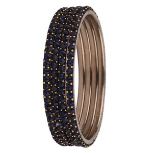 Bijoux indiens fabriqués CZ Crystal Bangle Bracelet Set bijoux pour femmes, bleu - Product Image 5