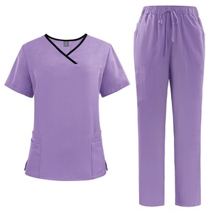 Vente en Gros Confortable Respirant Spandex Hôpital Jogger Féminin Médical Logo Personnalisé Soins Infirmiers Deux Pièces Scrubs Uniformes Ensemble - Product Image 2