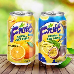 High Quality 330ml Tinned Canned 100% Pure Fruit Juices Puree Best Price OEM Private Label Free Sample Wholesale - Product Image 2